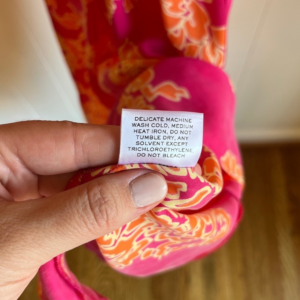NWT Hatch X Revolve Maternity Pink Orange Floral Cutout Midi Thea Dress Sz 8-10 - Picture 14 of 16